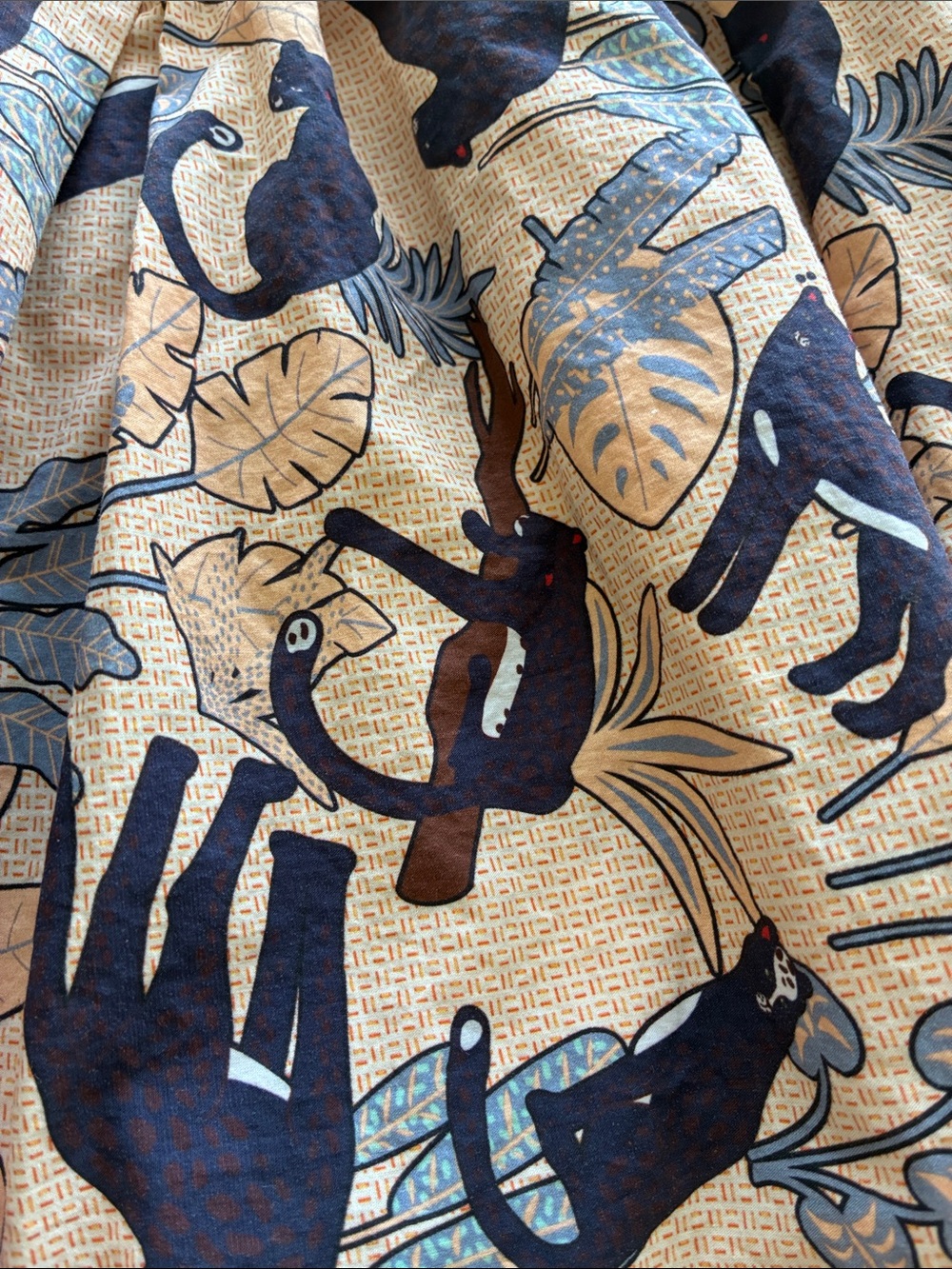 Pittarello Made in Italy Euro Summer Tiger & Tropical Jungle Print Midi Skirt - Picture 4 of 6